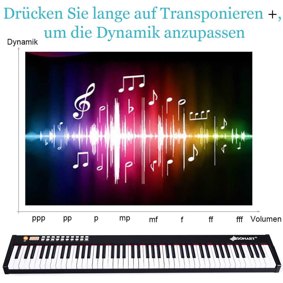 Northix  88-tasten Digitales Piano Keyboard elektronisches Klavier Keyboard Tragetasche 