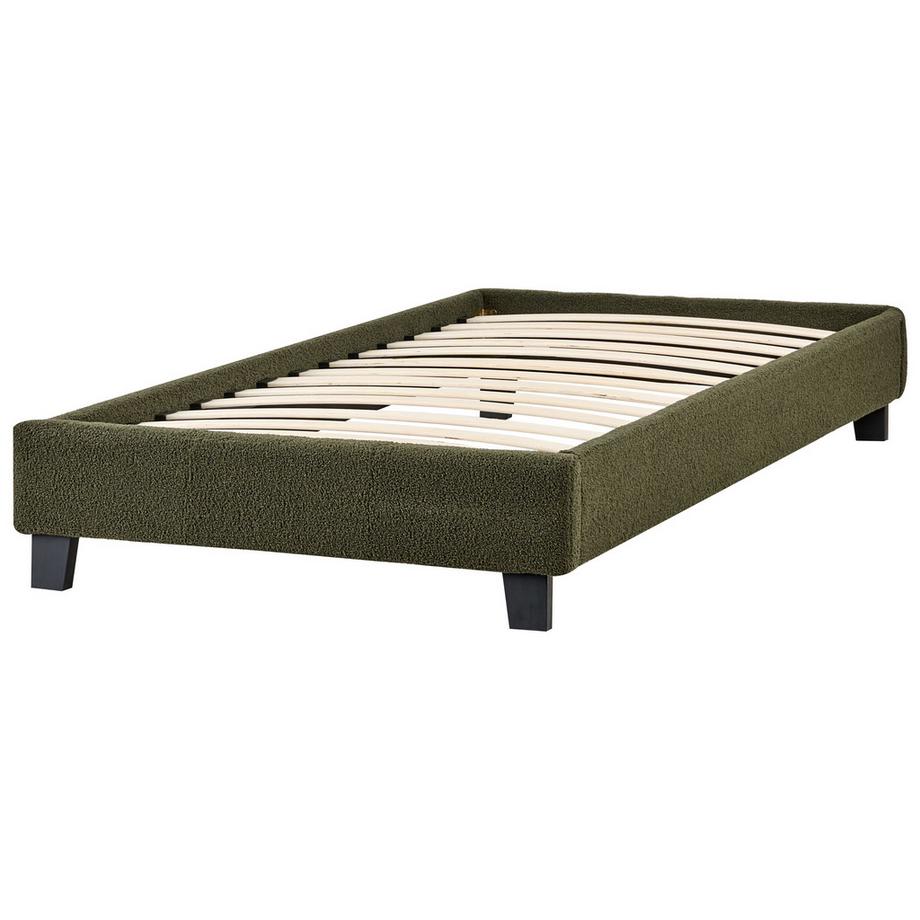 Beliani Lit sans tête de lit en Bouclé Minimaliste ROANNE  