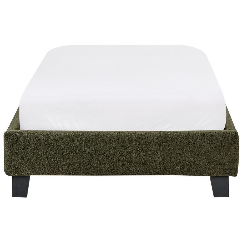 Beliani Lit sans tête de lit en Bouclé Minimaliste ROANNE  