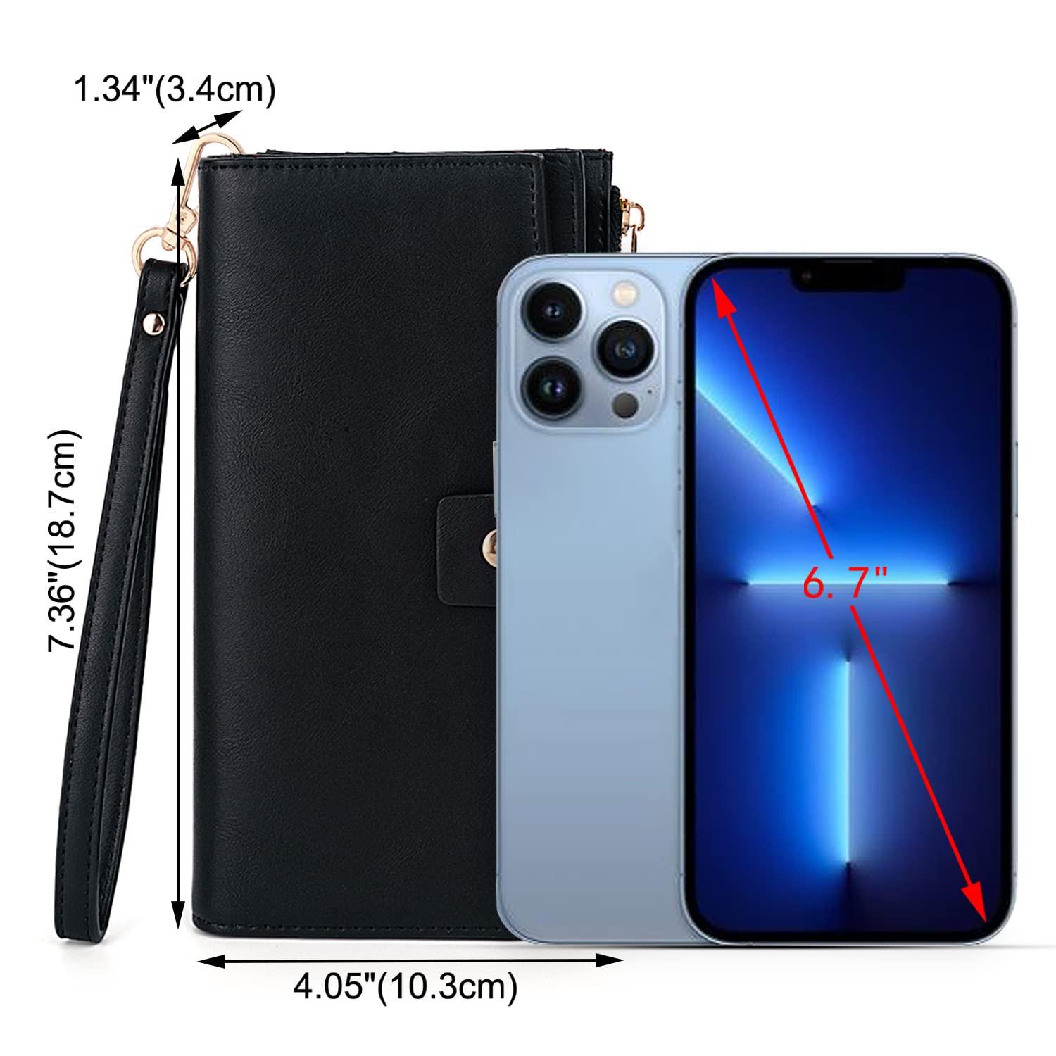 Only-bags.store RFID-Blockierung Grosse Kapazität Vegan Leder Clutch Geldbörse  