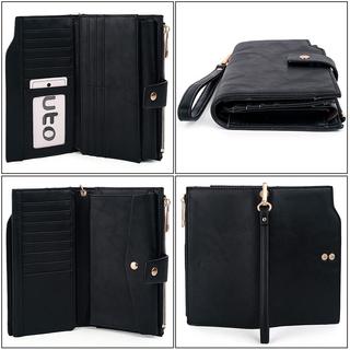 Only-bags.store  Brieftasche RFID-Blockierung Große Kapazität Vegan Leder Clutch Wallet 21 Card Slots Holder Organizer 