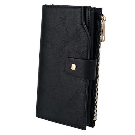 Only-bags.store  Brieftasche RFID-Blockierung Große Kapazität Vegan Leder Clutch Wallet 21 Card Slots Holder Organizer 