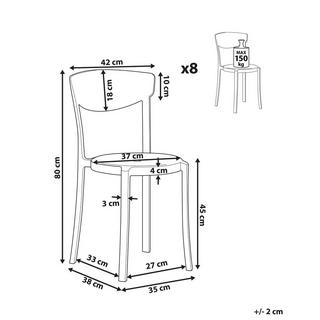 Beliani Set di 8 sedie en Materiale sintetico Moderno VIESTE  