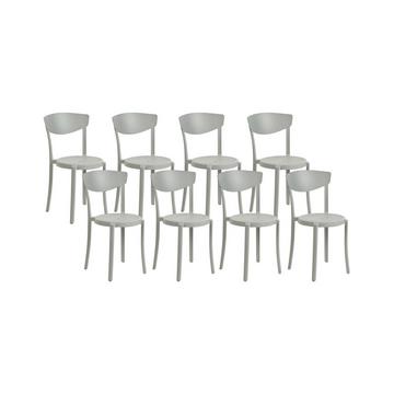 Set mit 8 Stühlen aus Kunststoff Modern VIESTE