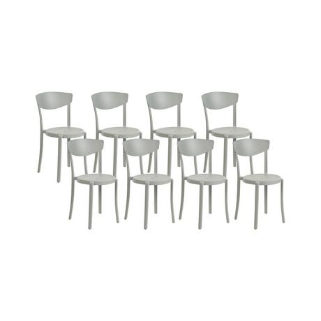 Beliani Lot de 8 chaises en Matière synthétique Moderne VIESTE  