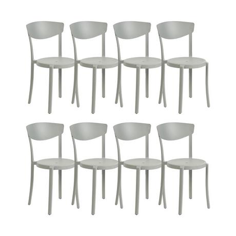 Beliani Lot de 8 chaises de salle à manger en Matière synthétique Moderne VIESTE  