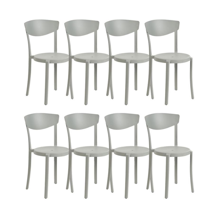 Lot de 8 chaises de salle à manger en Matière synthétique Moderne VIESTE