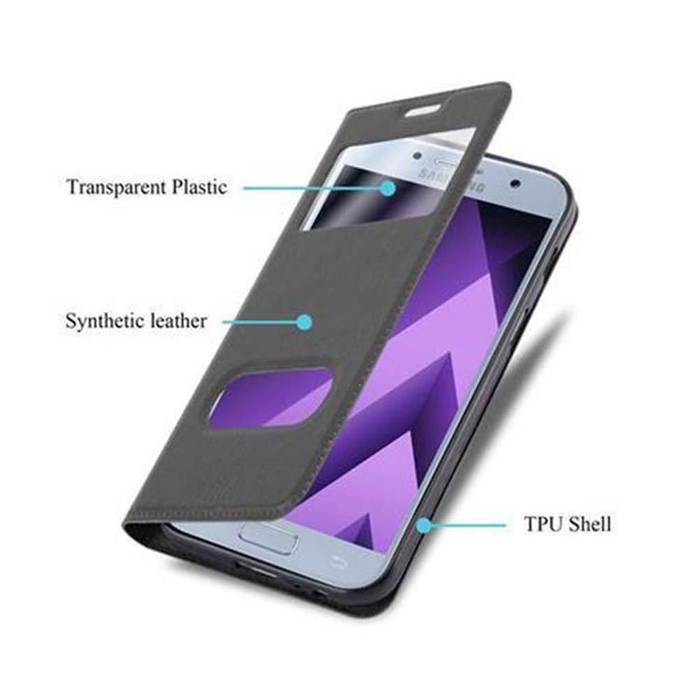 Cadorabo  Housse compatible avec Samsung Galaxy A3 2017 - Coque de protection avec fermeture magnétique, fonction de support et 2 fenêtres de visualisation 