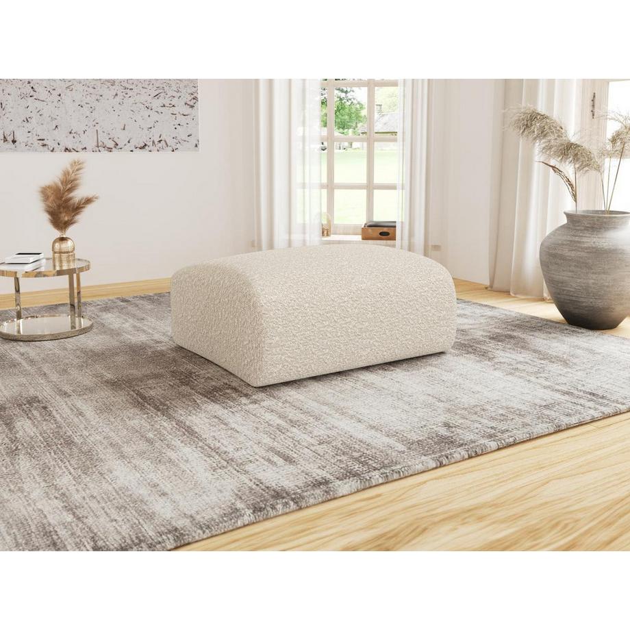 Maison Céphy Pouf en tissu bouclette blanc POGNI de Maison Céphy  