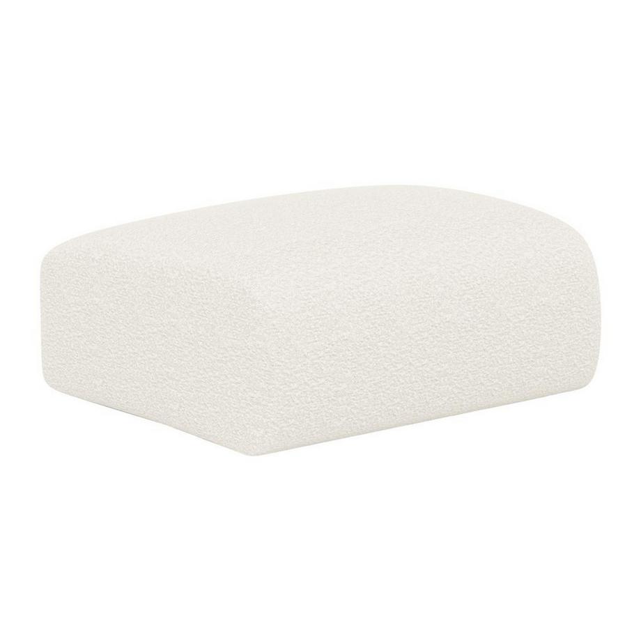 Pouf en tissu bouclette blanc POGNI de Maison Céphy