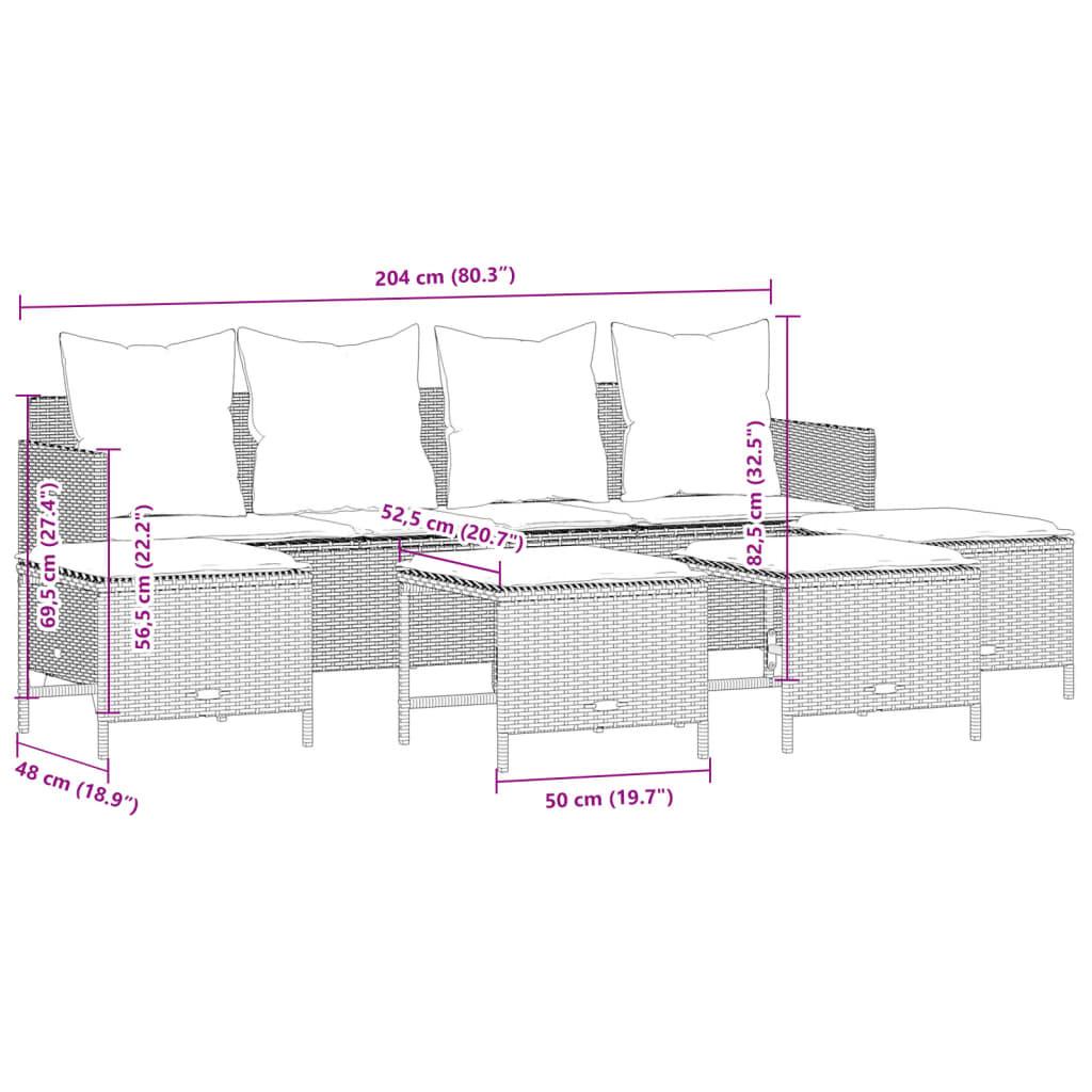 VidaXL Ensemble de canapés de jardin rotin synthétique  