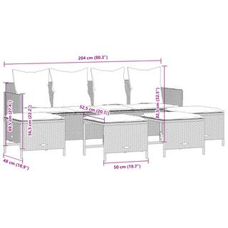 VidaXL Ensemble de canapés de jardin rotin synthétique  