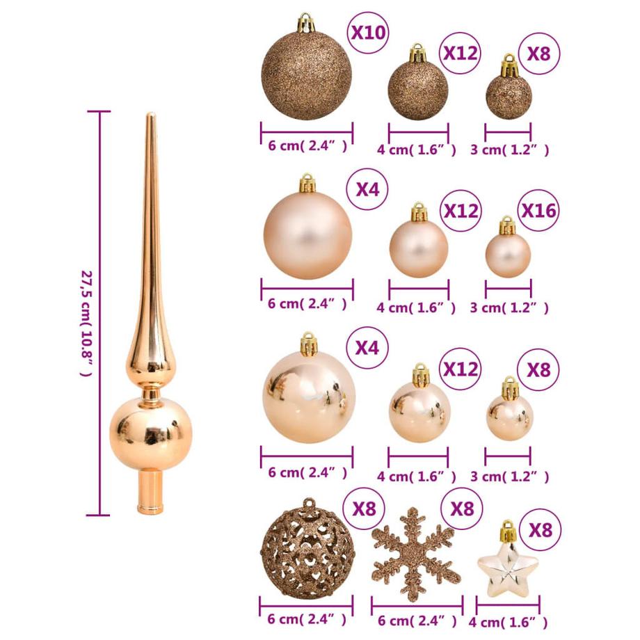 VidaXL Weihnachtskugel set styropor  