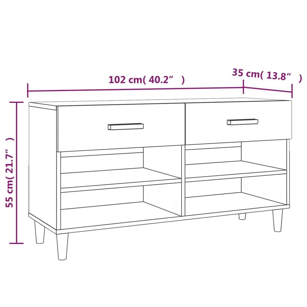 VidaXL Armoire à chaussures bois d'ingénierie  