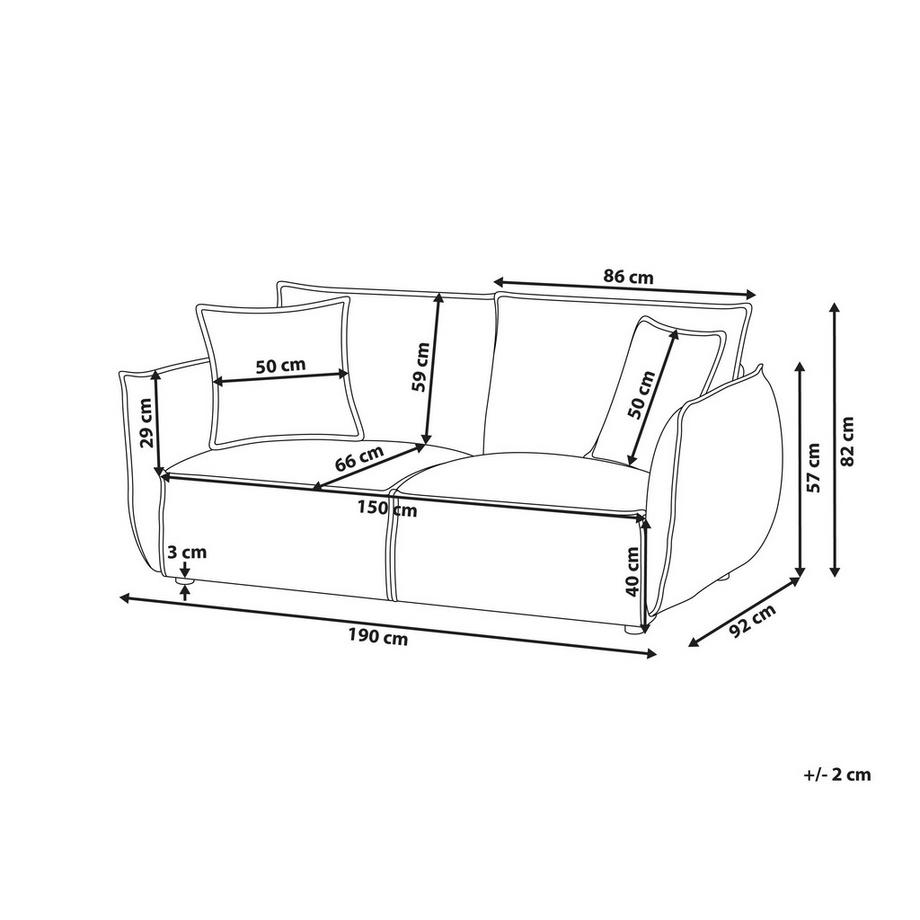 Beliani 3 Sitzer Sofa aus Stoff  KUNES  