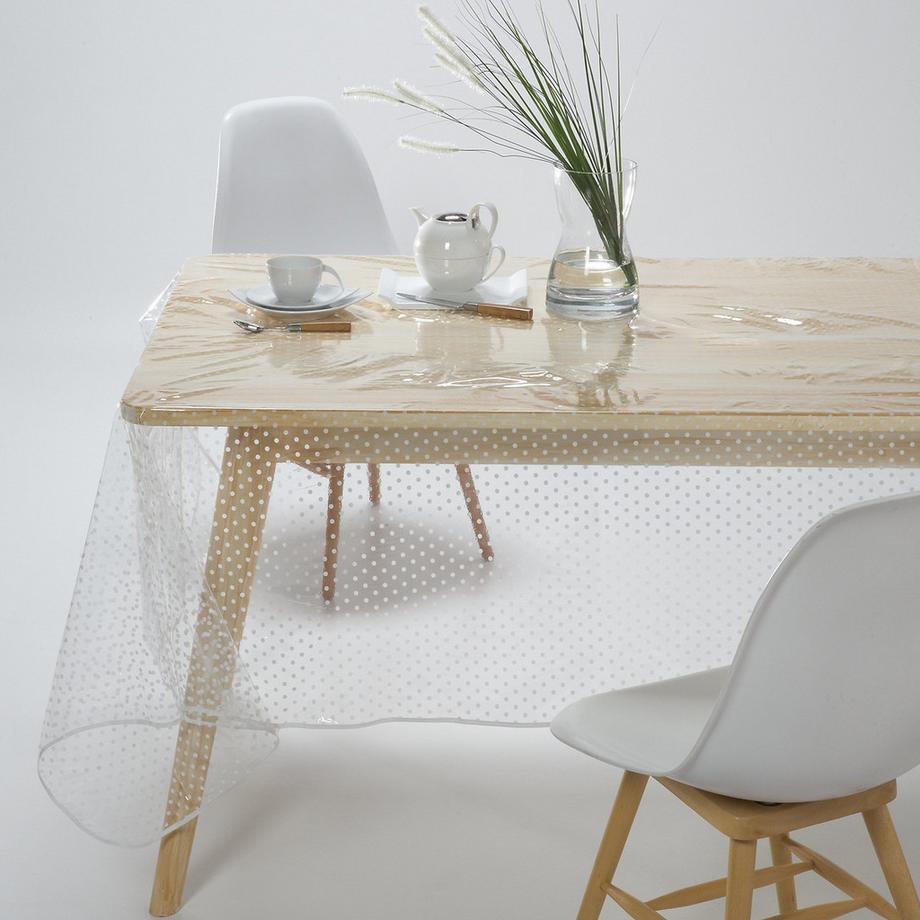 SO'HOME  Nappe PVC transparente imprimée pois 