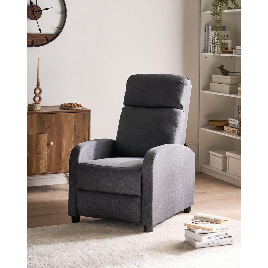 Beliani Fauteuil inclinable en Lin synthétique Traditionnel EMINENCE  