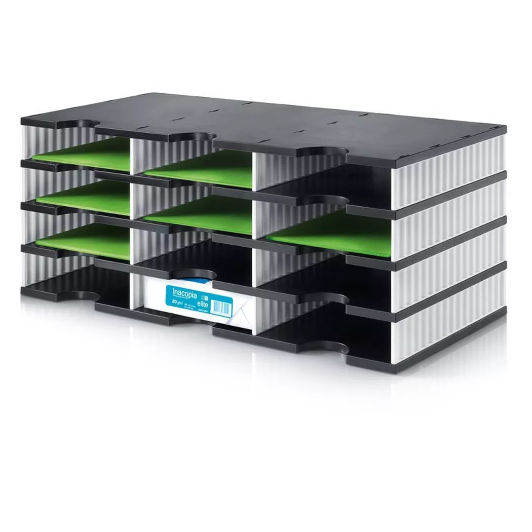 styro Sortierstation DIN C4 12-Fach  schwarz/weiß