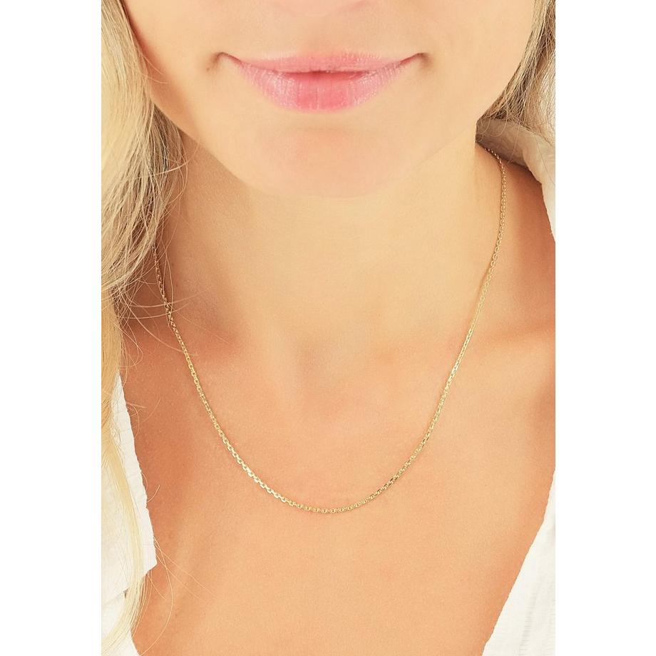 MUAU Schmuck  Collier forçat or jaune 585, 1.6mm, 40cm 