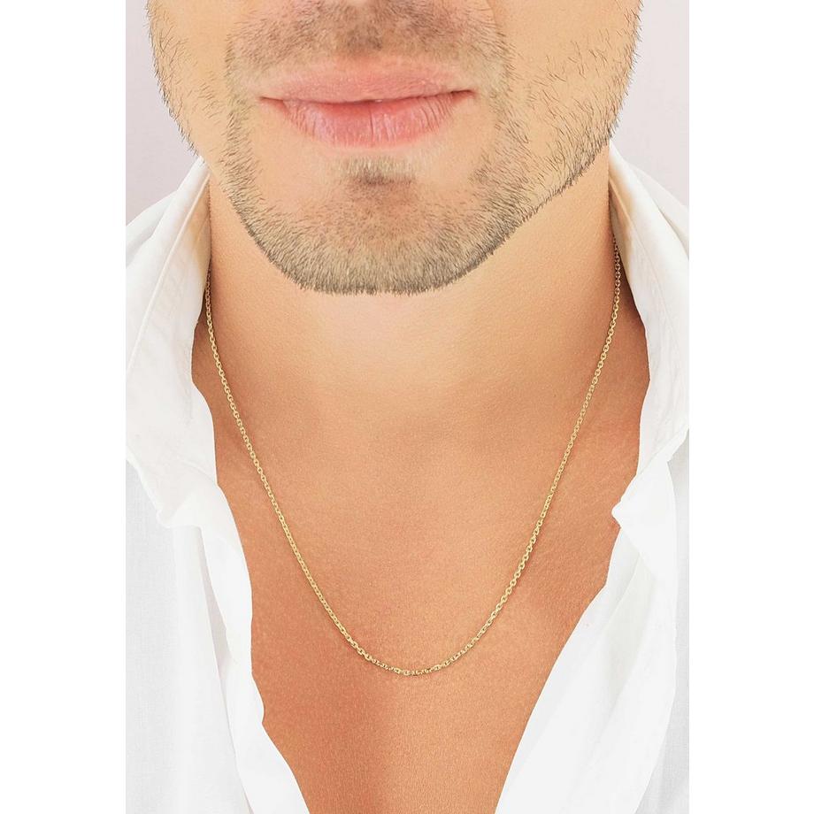 MUAU Schmuck  Collier forçat or jaune 585, 1.6mm, 40cm 