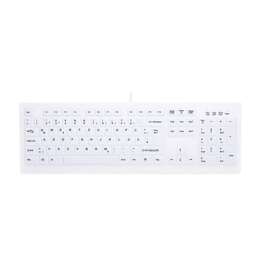 AK-C8100F-UVS-WGE Tastatur USB QWERTZ Deutsch Weiß