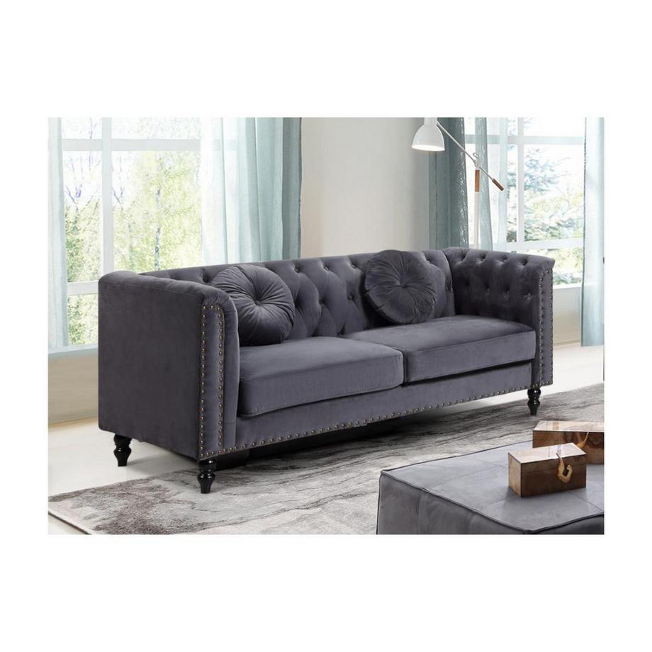 Vente-unique Canapé 3 places en velours TURNER  