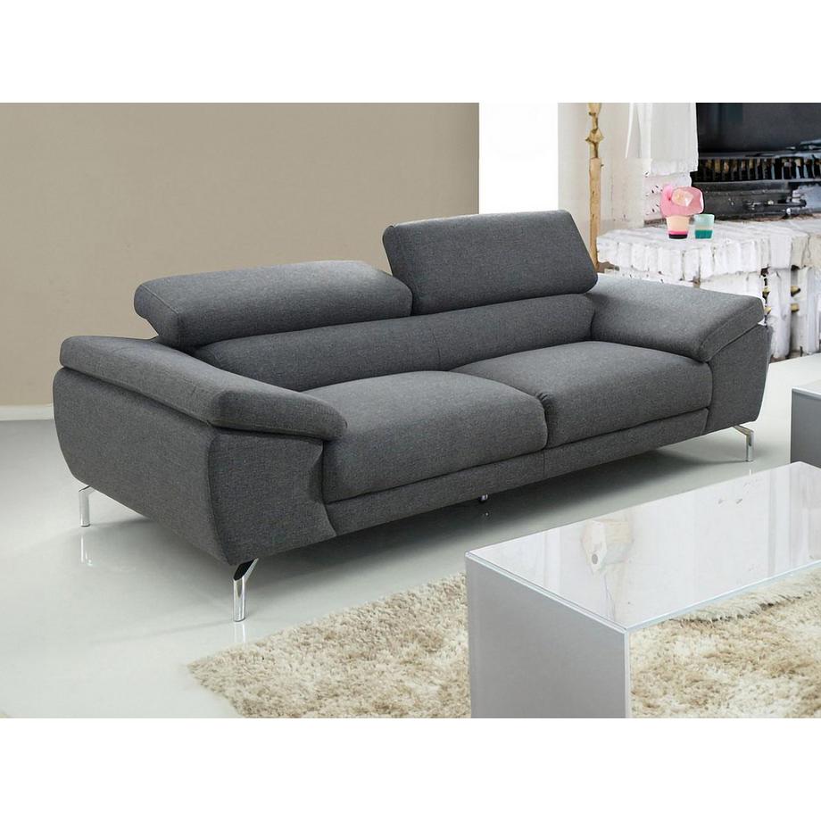 Vente-unique Sofa 3Sitzer Stoff GRETEL  