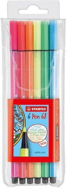 Image of Fasermaler Pen 68 1mm 6806-1 6 Farben neon Fasermaler Pen 68 1mm 6806-1 6 Farben neon