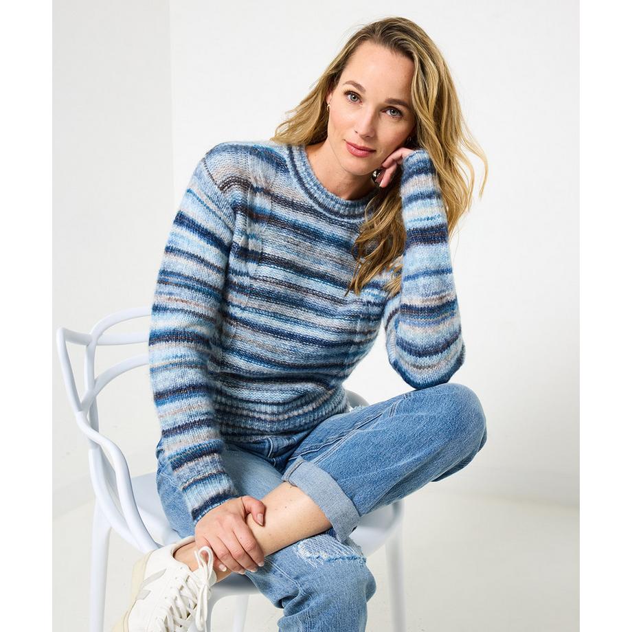 Joe Browns Pullover a righe Space-Dye con dettagli a trecce  