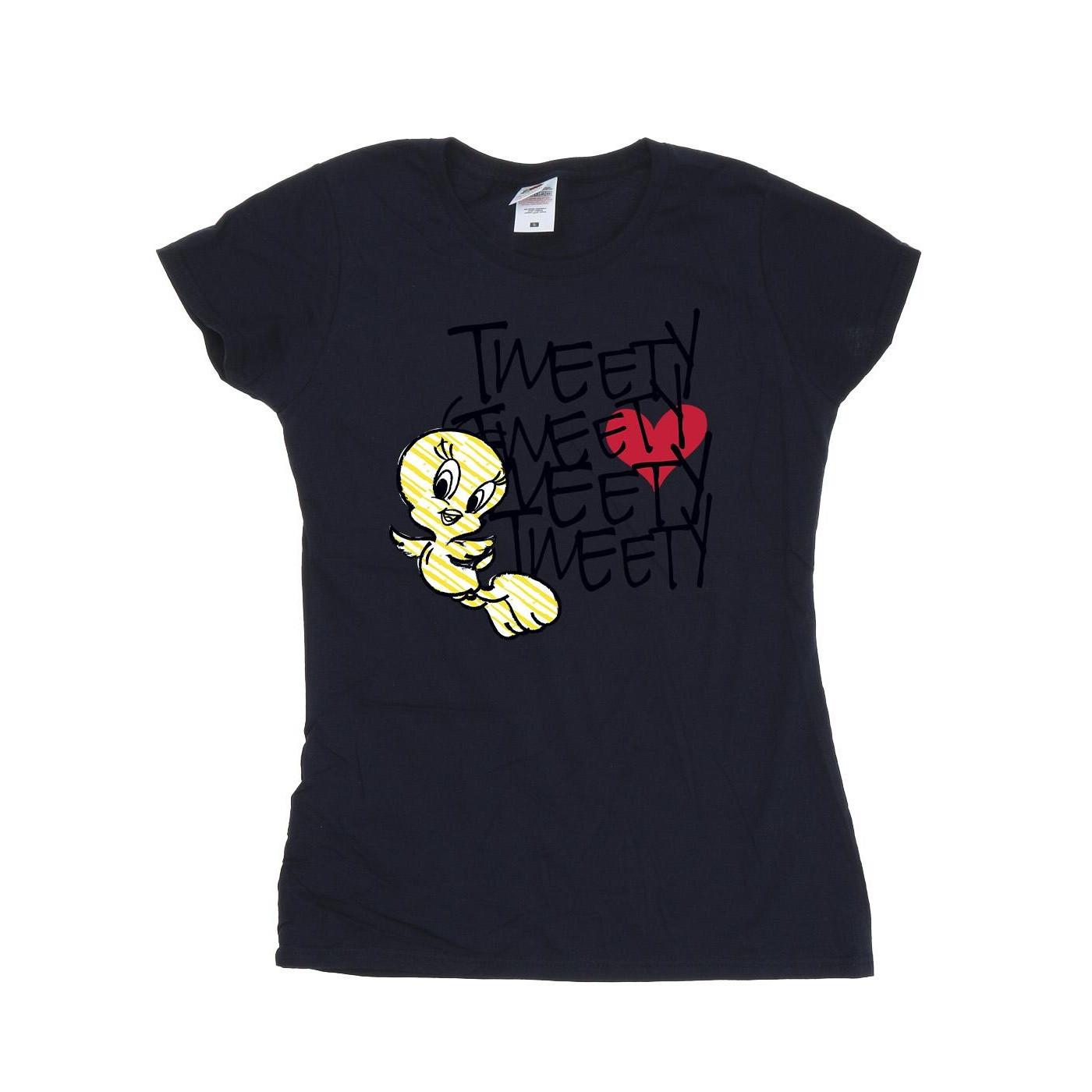 Image of Tweety Love Heart Tshirt Damen Marine XXL