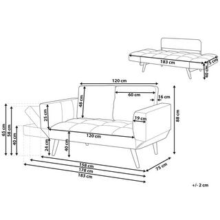 Beliani Schlafcouch aus Polyester Glamourös BREKKE  