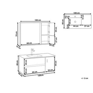 Beliani Badezimmerschrank mit Spiegel aus MDF-Platte Modern TERUEL  