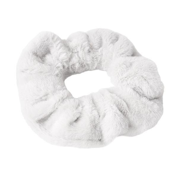 B2X  Scrunchie per capelli in pelliccia sintetica - bianco 