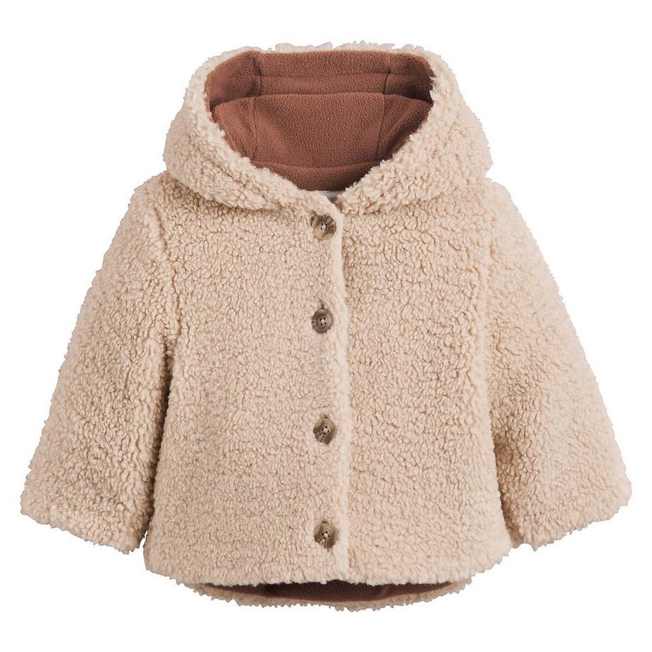 Manteau chaud à capuche en sherpa doublé polaire