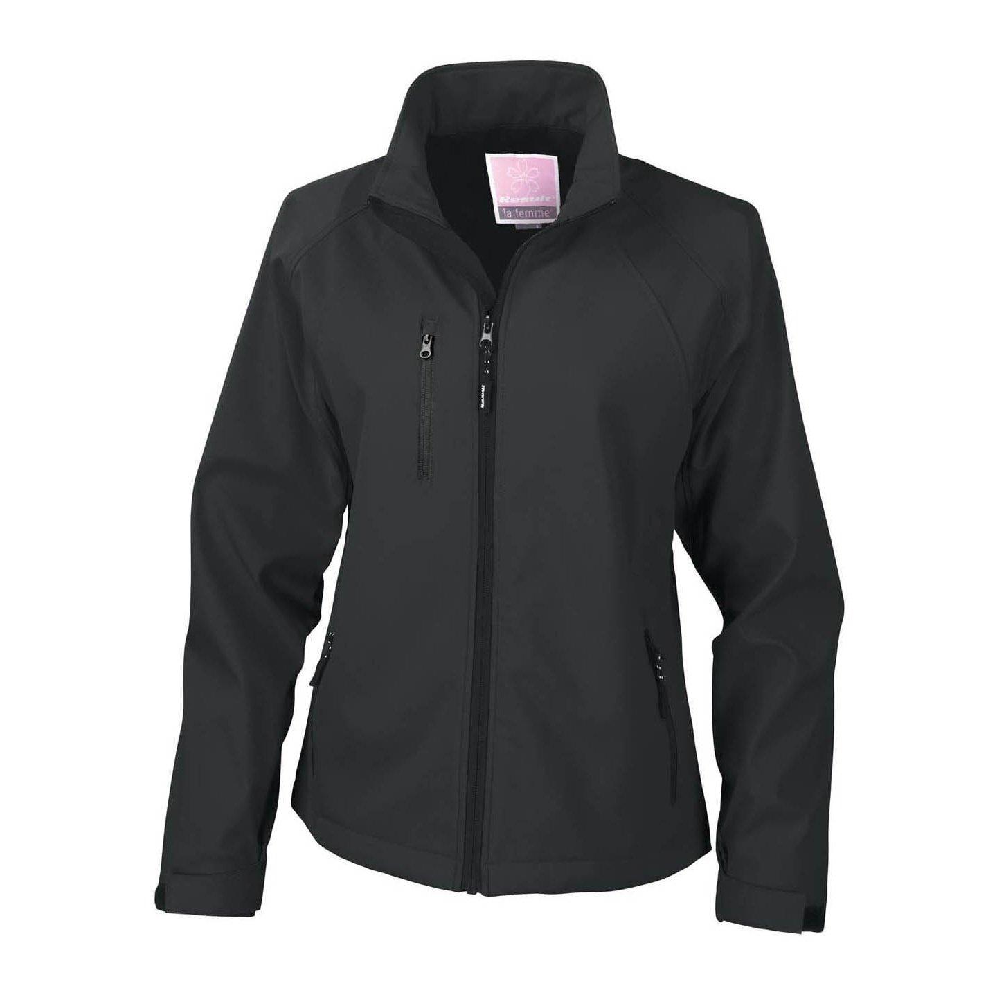 Image of La Femma® Softshelljacke, 2lagig, Atmungsaktiv, Winddicht Damen Schwarz XL