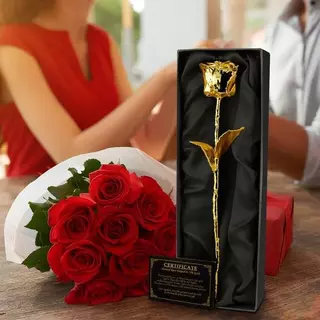 Mikamax Vergoldete Unsterblichen Rosen in Geschenkbox  