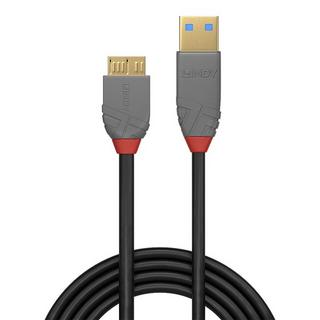 LINDY  36765 USB Kabel 0,5 m USB 3.2 Gen 1 (3.1 Gen 1) USB A Micro-USB B Schwarz 