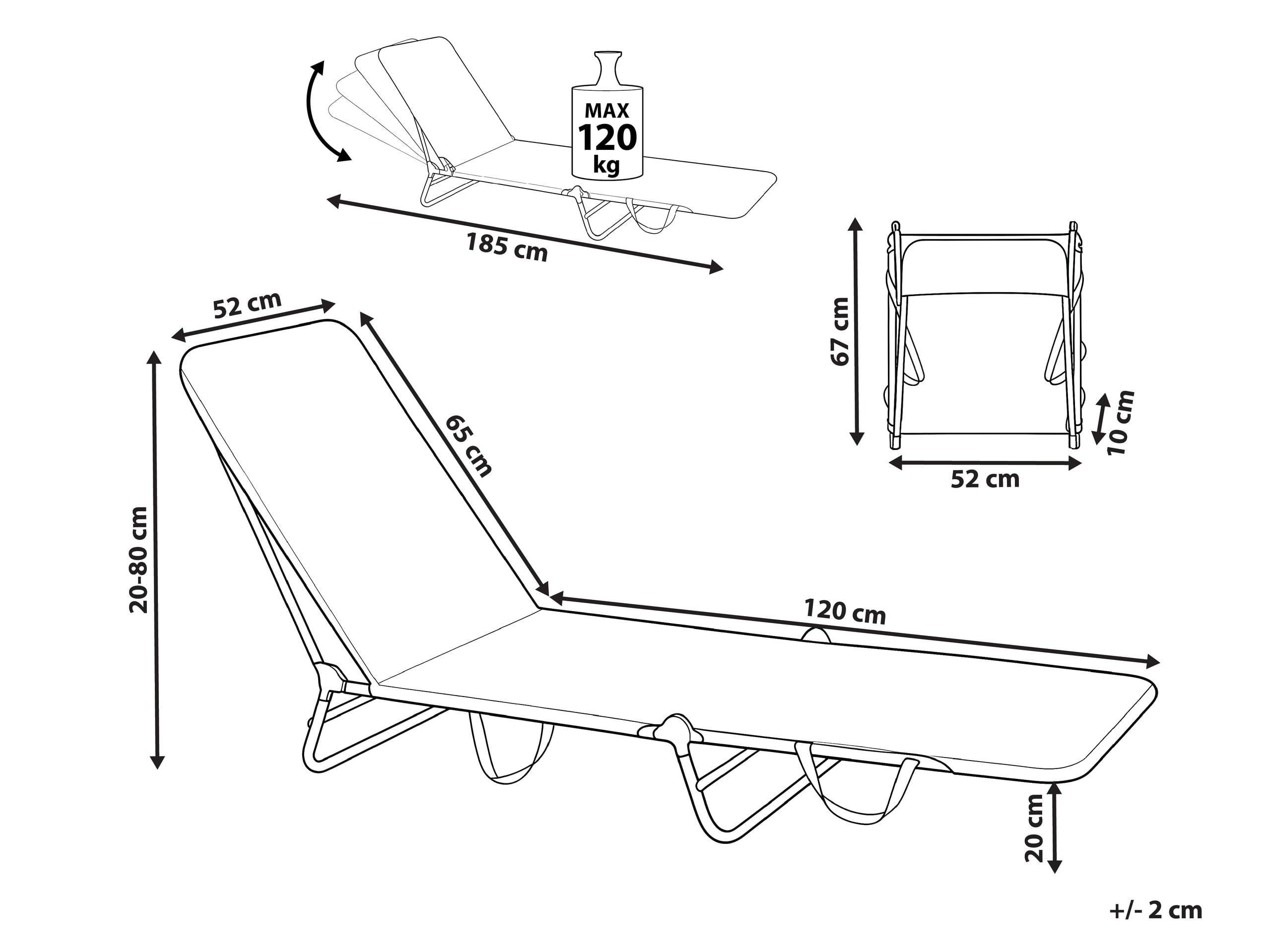 Beliani Lettino Prendisole en Tessuto a rete Moderno KASTORIA  