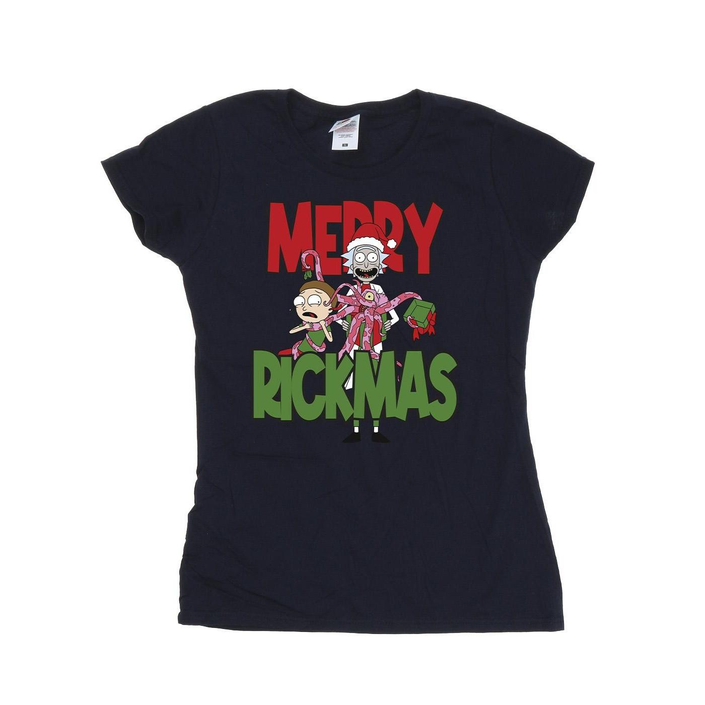 Image of Merry Rickmas Tshirt Damen Marine S