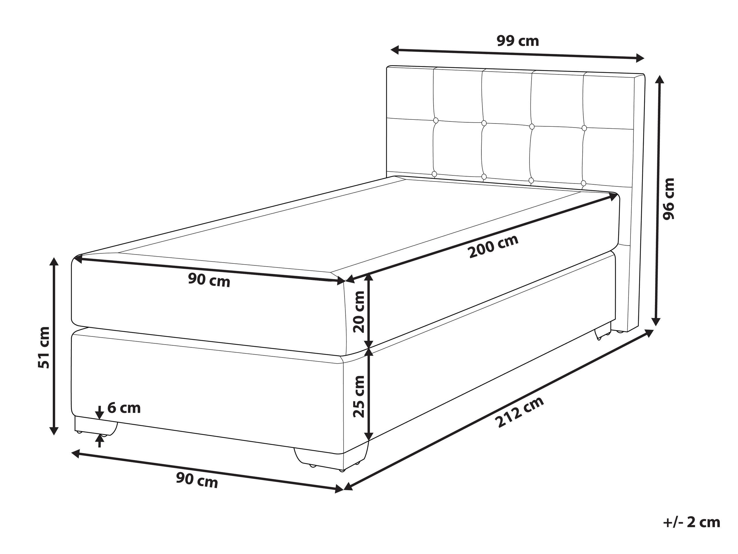 Beliani Lit Boxspring en Polyester Moderne ADMIRAL  