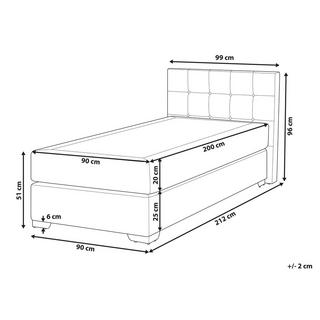 Beliani Lit Boxspring en Polyester Moderne ADMIRAL  