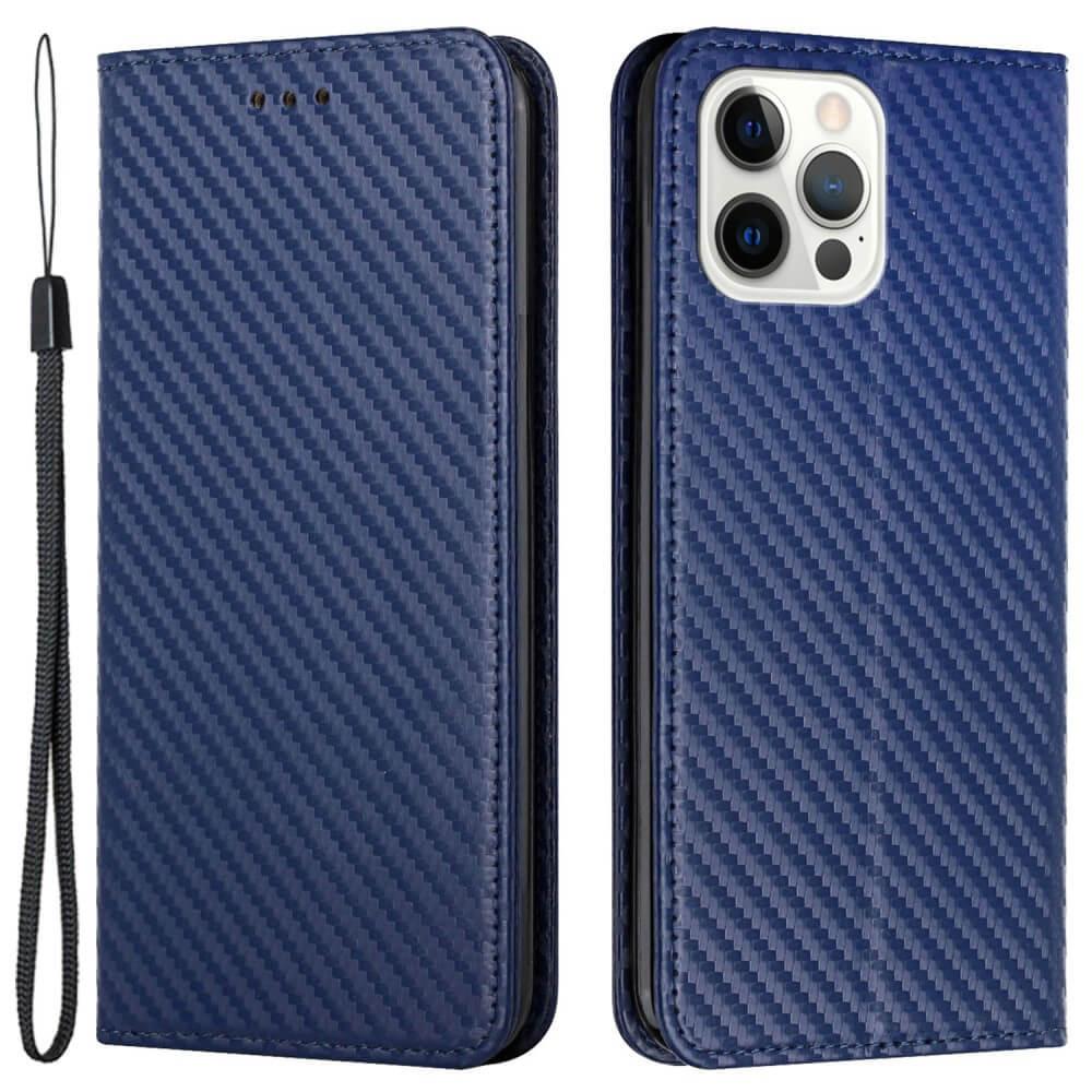 iPhone 15 Pro - Carbon Look Flip Case Hülle