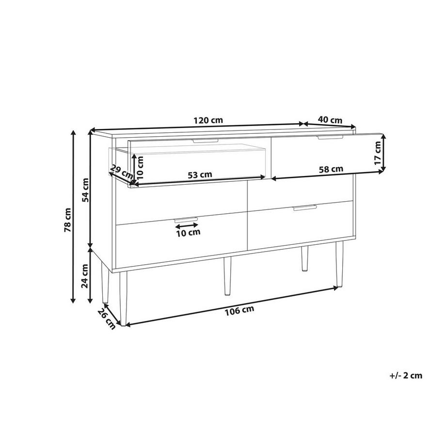 Beliani Kommode mit 6 Schubladen aus MDF-Platte Minimalistisch SOHO  