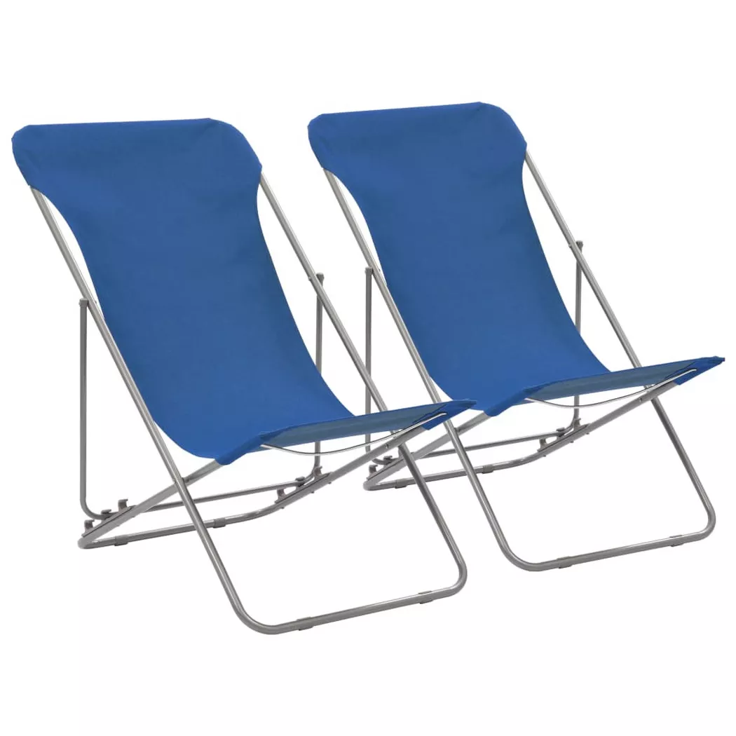 VidaXL - Strandstuhl gewebe, One Size, Blau