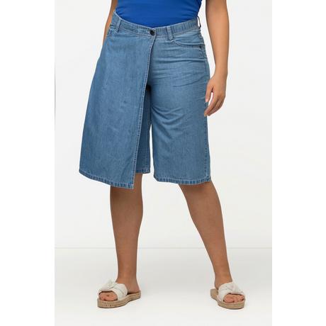 Ulla Popken  Skort modello Mary in denim con cinque tasche e cintura elastica 