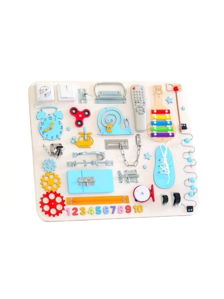 Image of Geburtstagsgeschenk, Aktivitätsbrett, hölzernes sensorisches Brett, Beschäftigungstherapie-Spielzeug, Aktivitätsbrett Multicolor