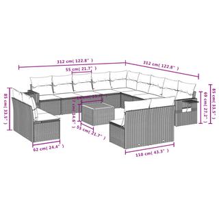 VidaXL Garten sofagarnitur poly-rattan  