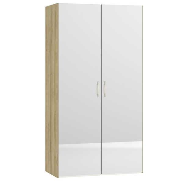 Image of Drehtürenschrank Spiegel Eichendekor 101.9 x 195 Drehtürenschrank Spiegel Eichendekor 101.9 x 195