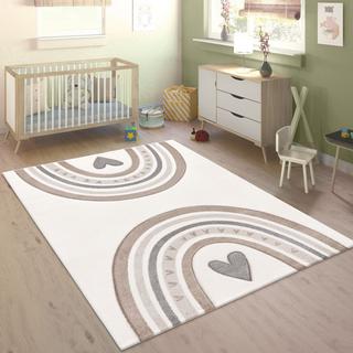 Paco Home Arc-en-ciel du tapis pour enfants avec motif de cœur  