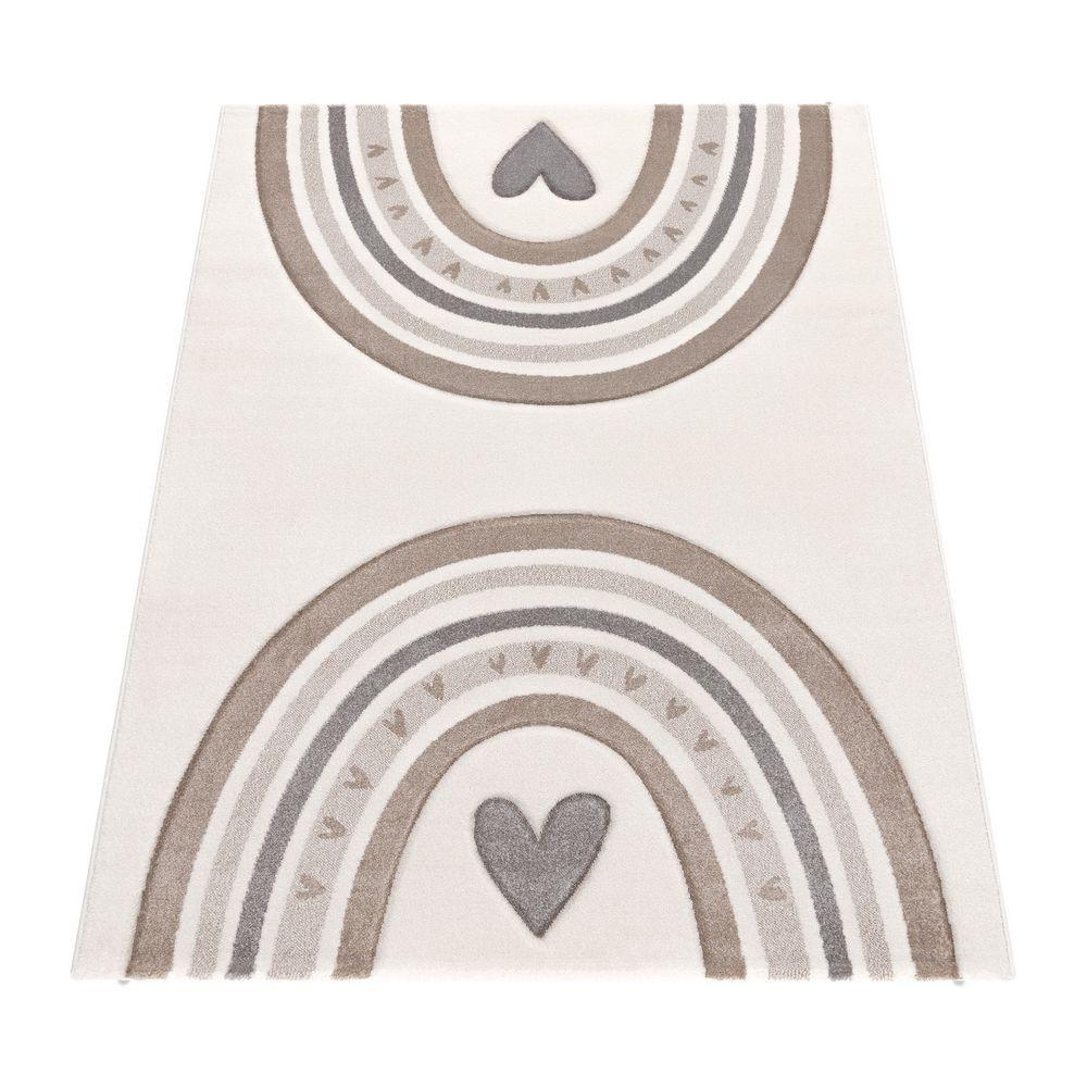 Paco Home Arc-en-ciel du tapis pour enfants avec motif de cœur  